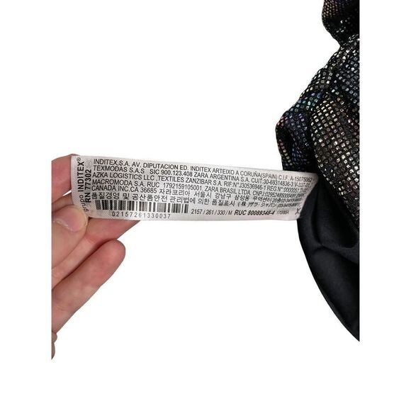 ZARA Sparkly Draped Dress Multicolored Blogger Fav Size M - Picture 6 of 11